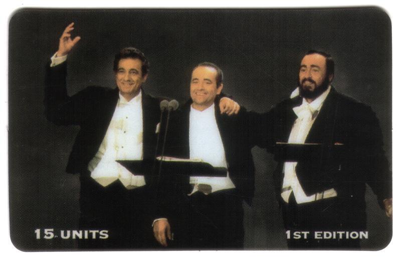 15u The 3 Tenors In Concert: Carreras, Domingo, Pavarotti (1996) Phone Card