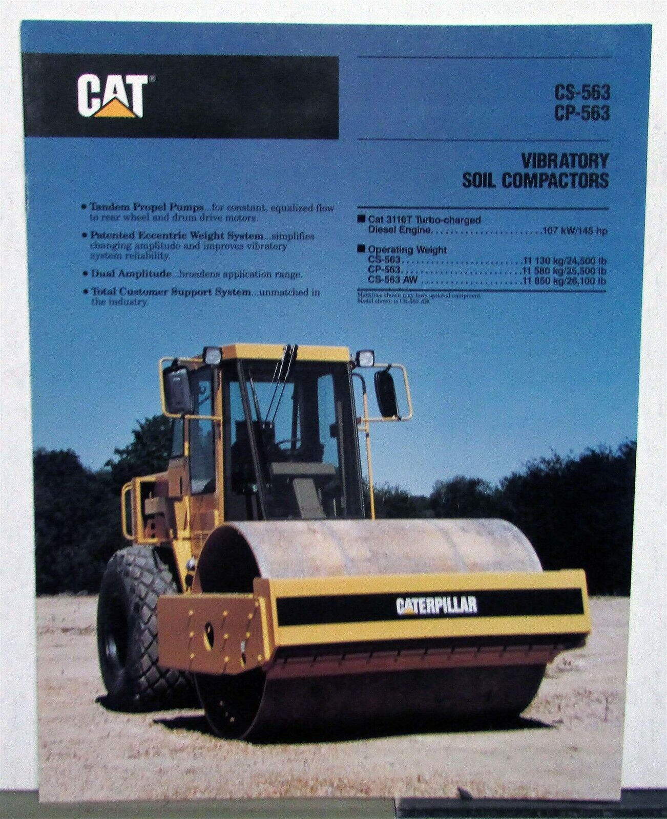 1992 Caterpillar CS 563 CP 563 Vibratory Soil Compactor Construction Sale Folder