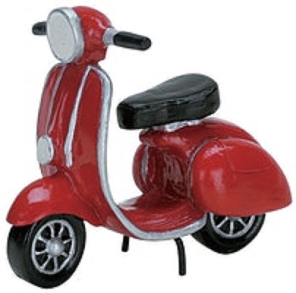 NEW 2007 NOS NIP Lemax Garden Village House Red SCOOTER MOPED  Accessory