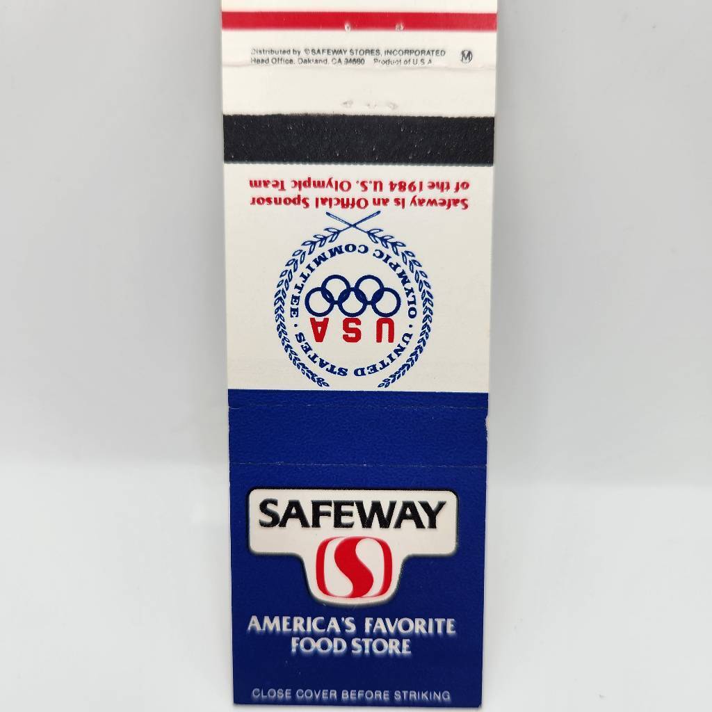 Vintage Matchbook Safeway Grocery Stores 1984 Olympic Games Sponsorship