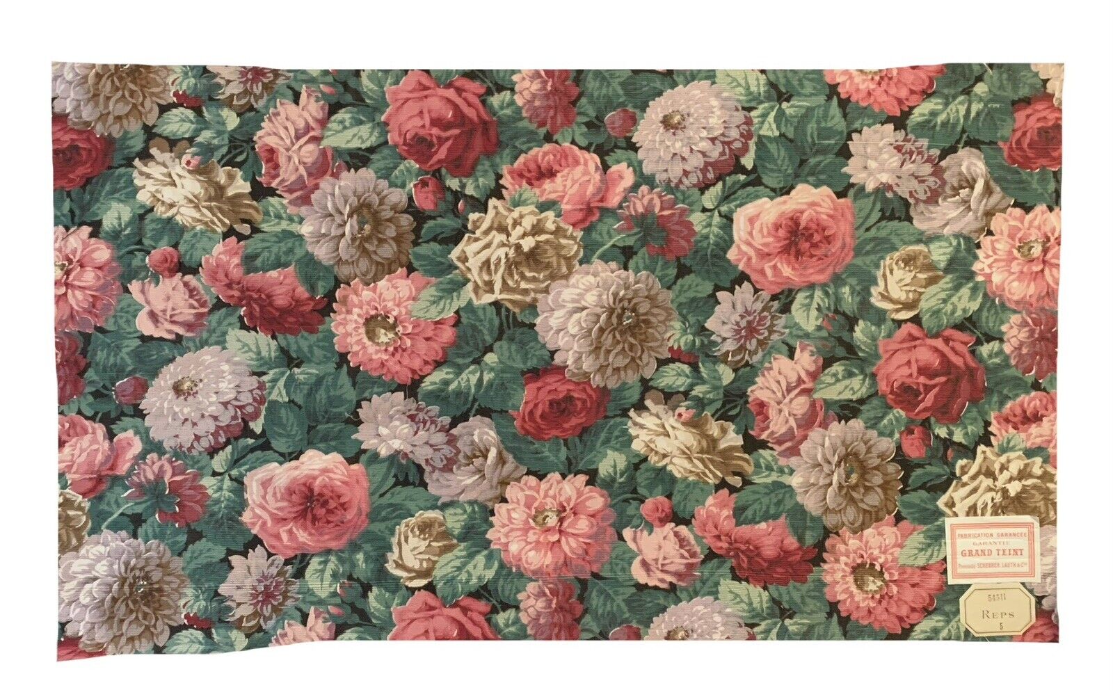 beautiful early 20th cent French packed floral fabric 1549