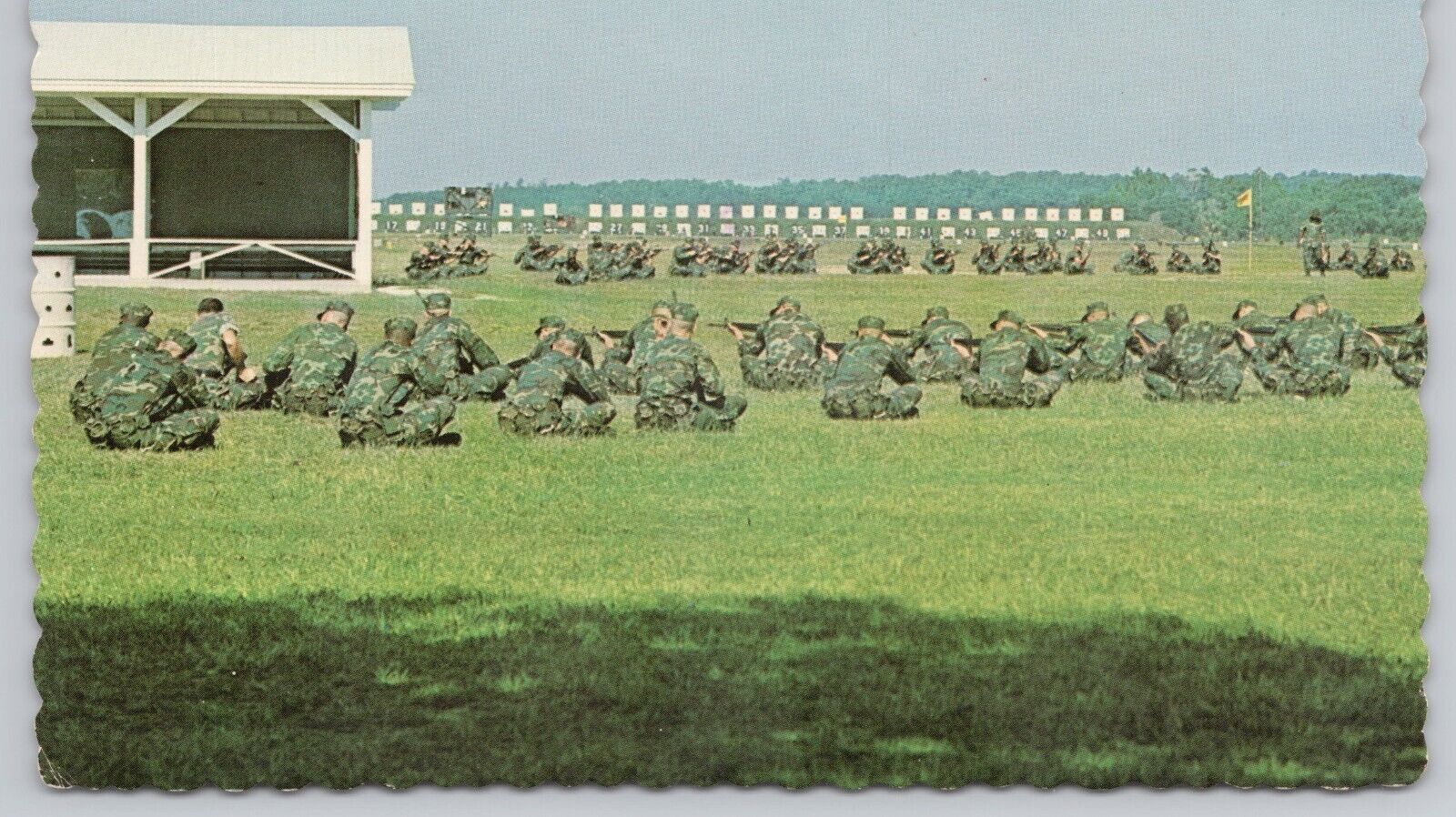Parris Island South Carolina, Rifle Range, Marine Corps, Vintage Postcard