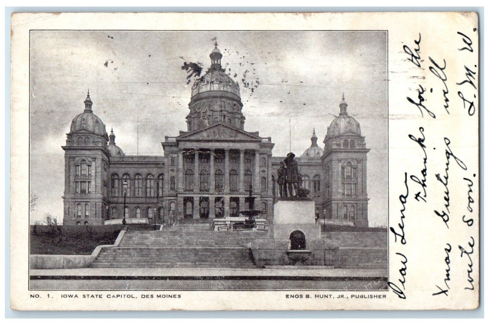 1906 Iowa State Capitol Des Moines Exterior Building Vintage Antique IA Postcard