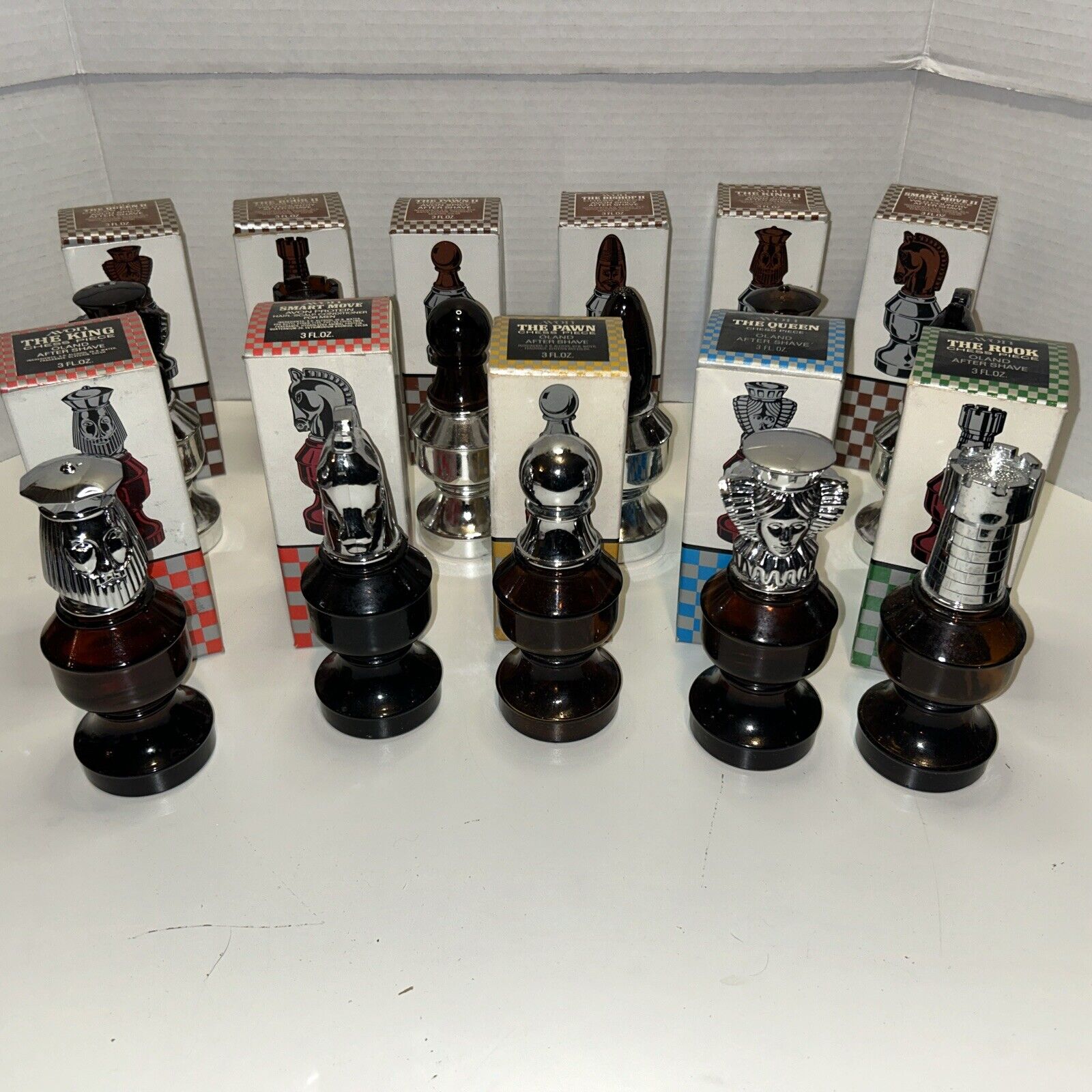 11 Vintage NOS AVON Chess Pieces Mens Cologne After Shave Bottles Replacements