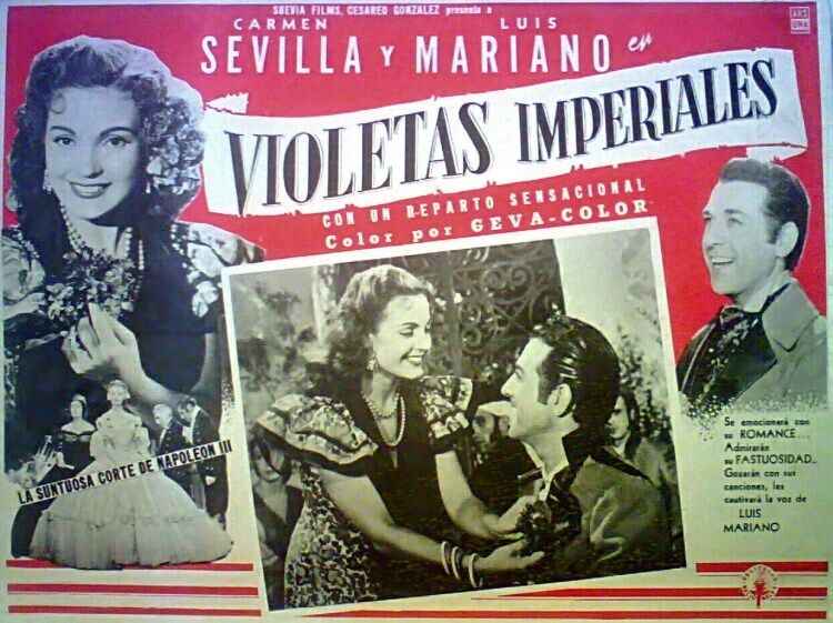 VIOLETAS IMPERIALES Carmen Sevilla; Luis Mariano ORIGINAL LOBBY CARD; 1952