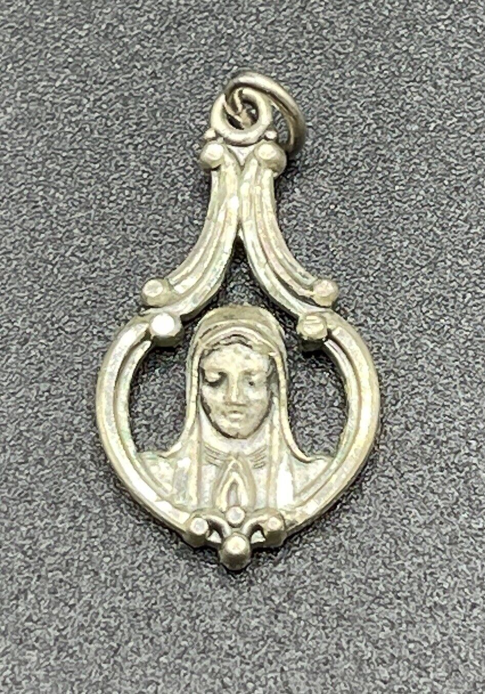 Vintage St Mary Sterling Silver Catholic Pendant Charm 925