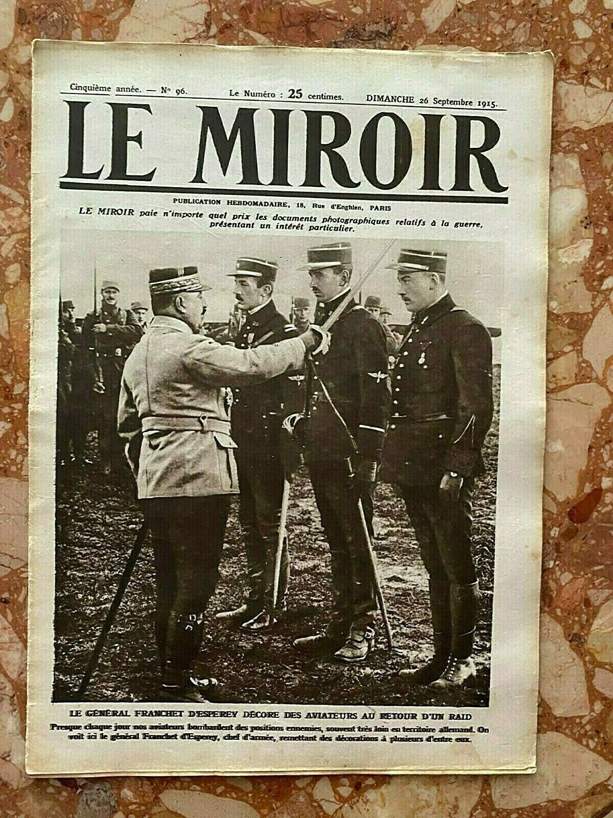 Militaria Journal LE MIROIR n°96 du 26-09-1915