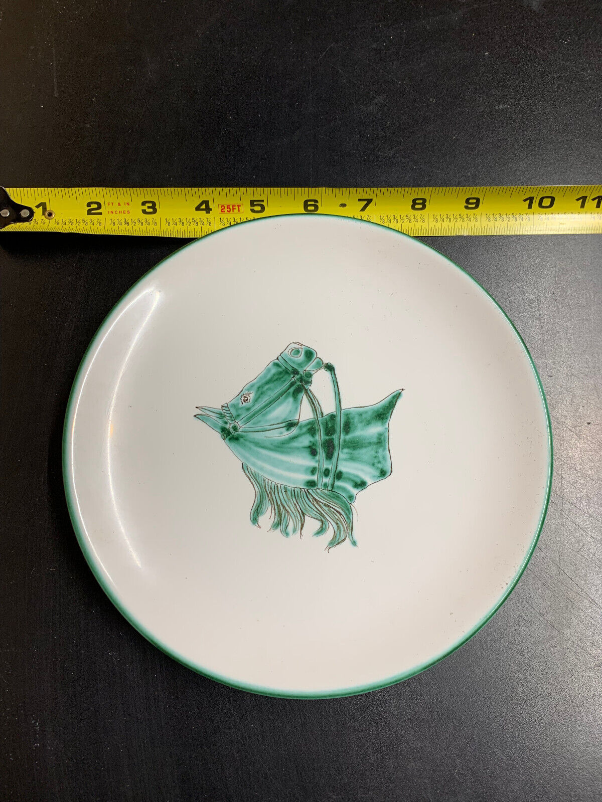 Unique handpainted Gmundner Keramik horse plate