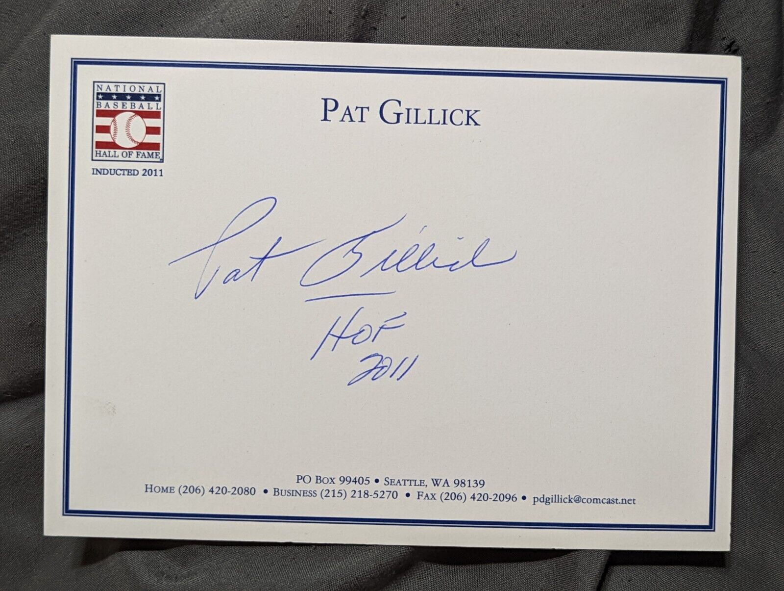 3 for 1 Deal  PAT GILLICK Autograph HALL OF FAME SIGNED OFFICIAL COOPERSTOWN 
