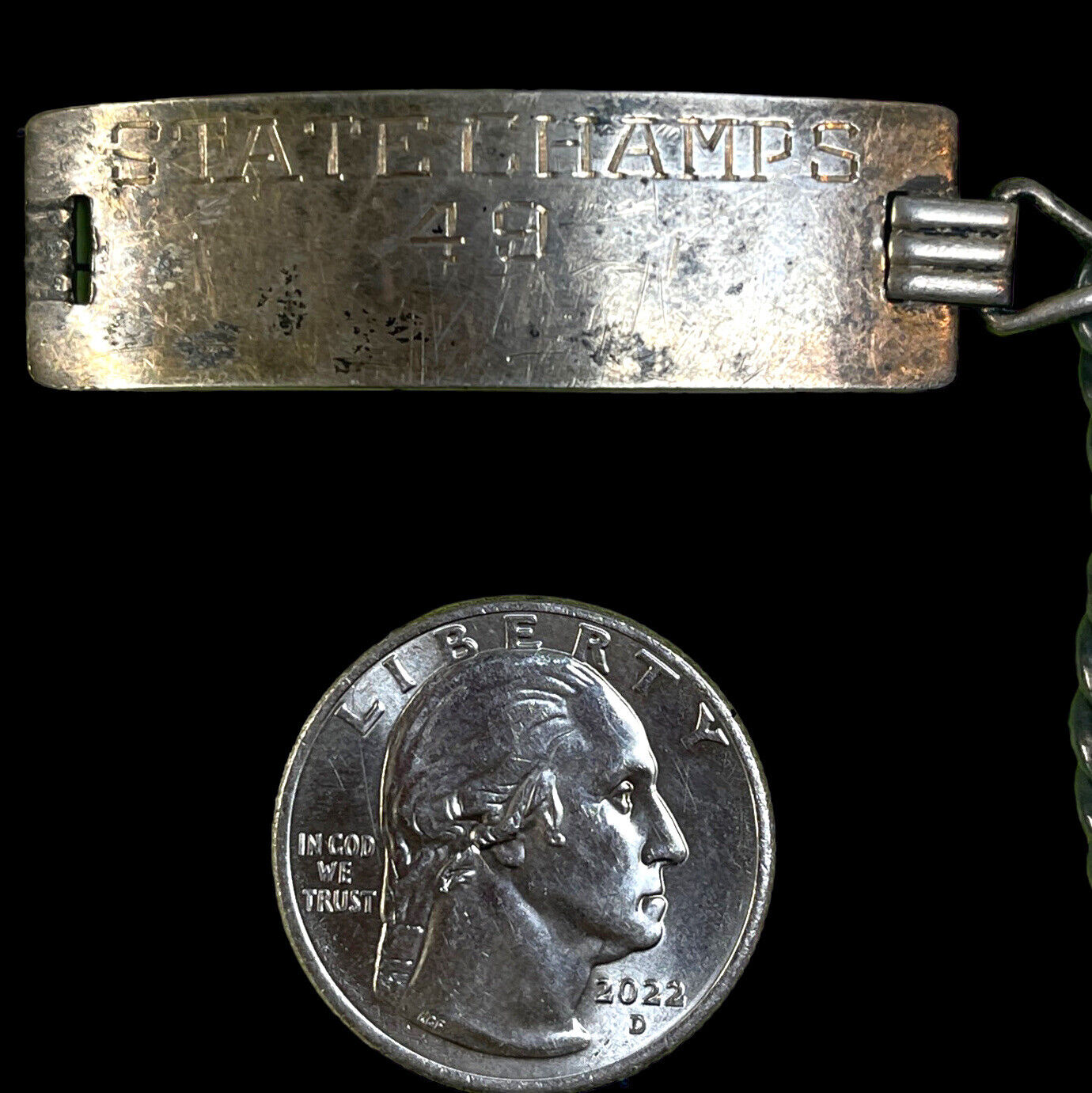 Vtg 1949 State Champs Sterling Silver Id Tag/Bracelet Small Fast 🛳️💨