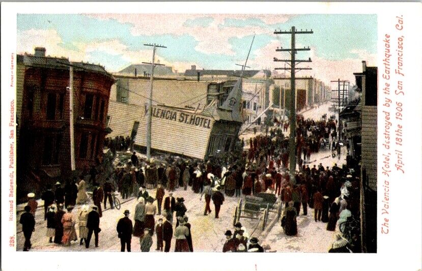 Postcard Valencia Hotel Destroyed Earthquake San Francisco CA 1906         K-024
