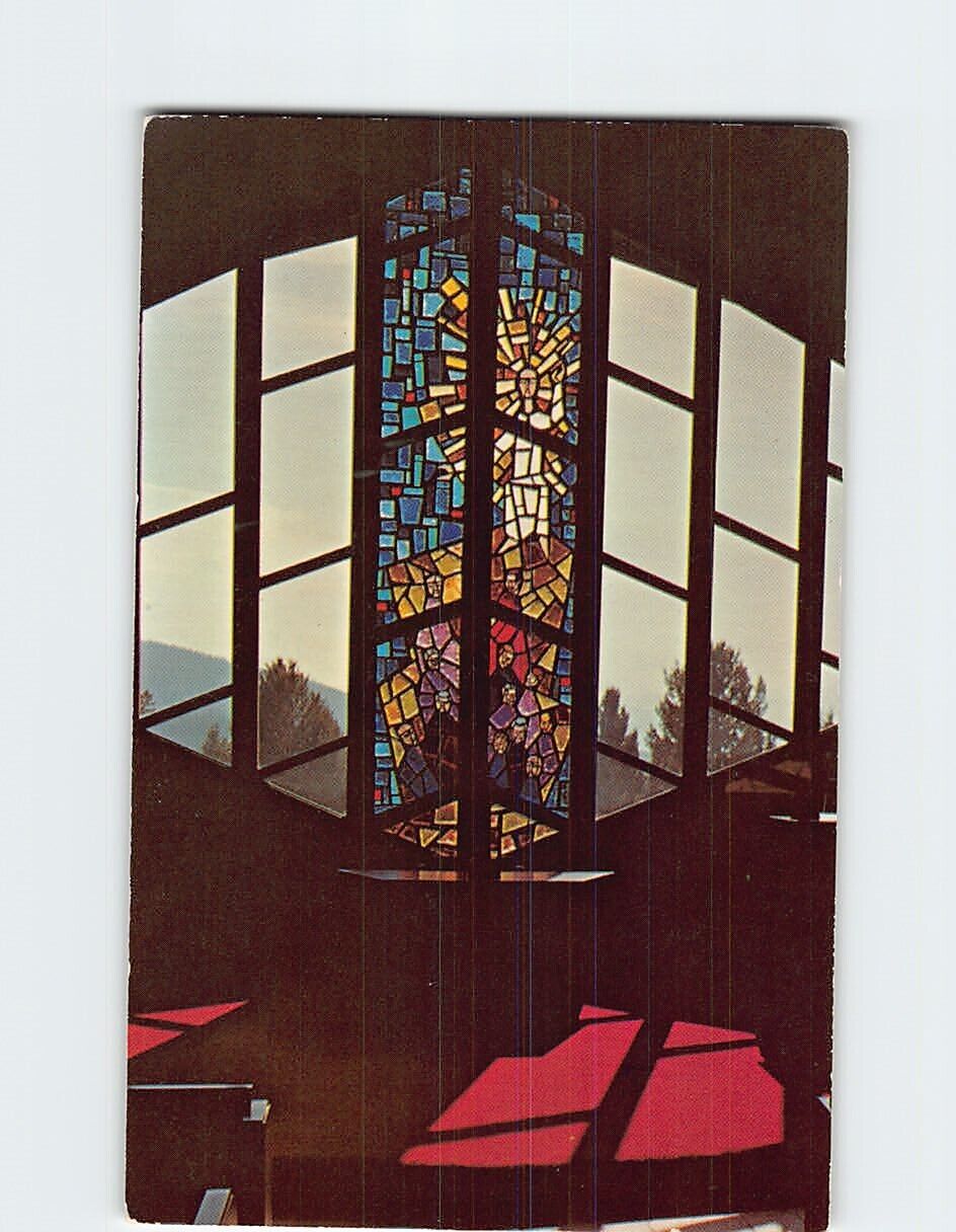 Postcard Interior Window St. Timothy\'s Memorial Chapel Montana USA