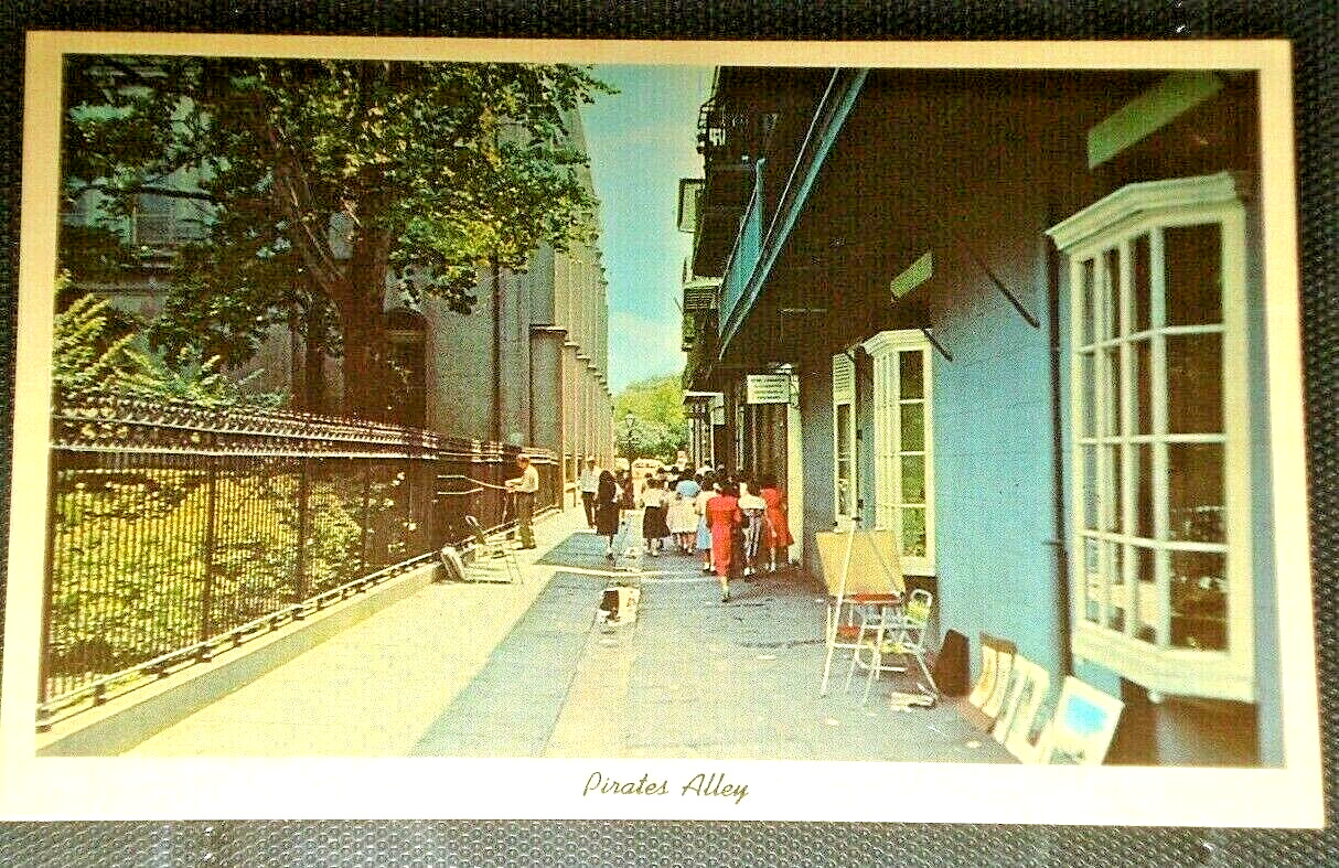 Pirates Alley 1960 Postcard New Orleans La French Quarter Artists Painters