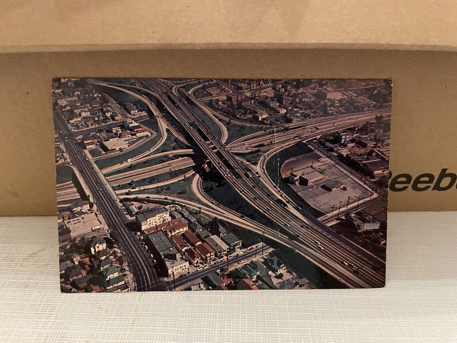 Vtg Postcard Chrome Los Angeles CA Freeway System Unused