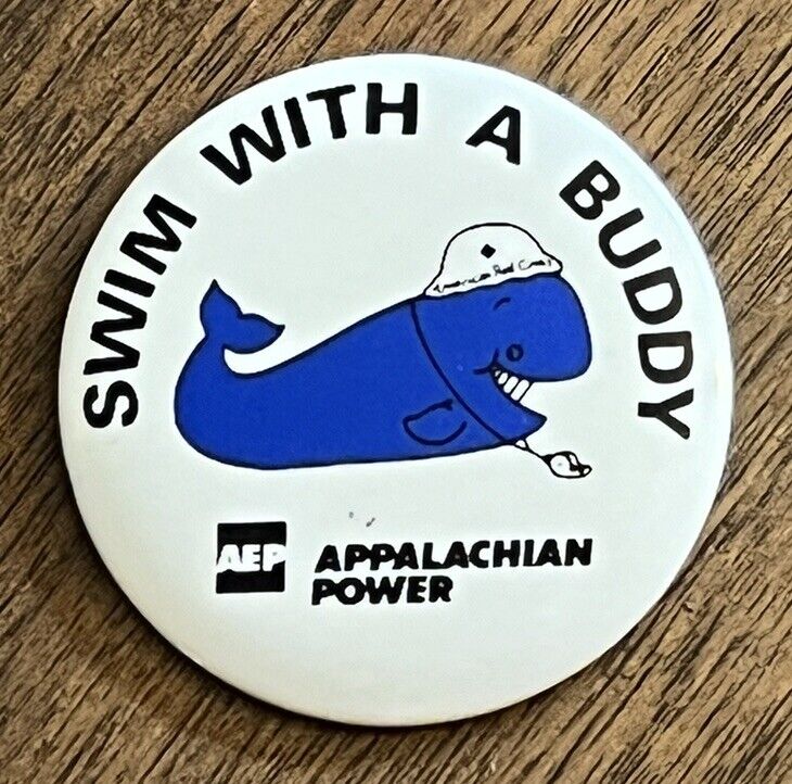 Vintage Appalachian Power AEP Swim With A Buddy Pin