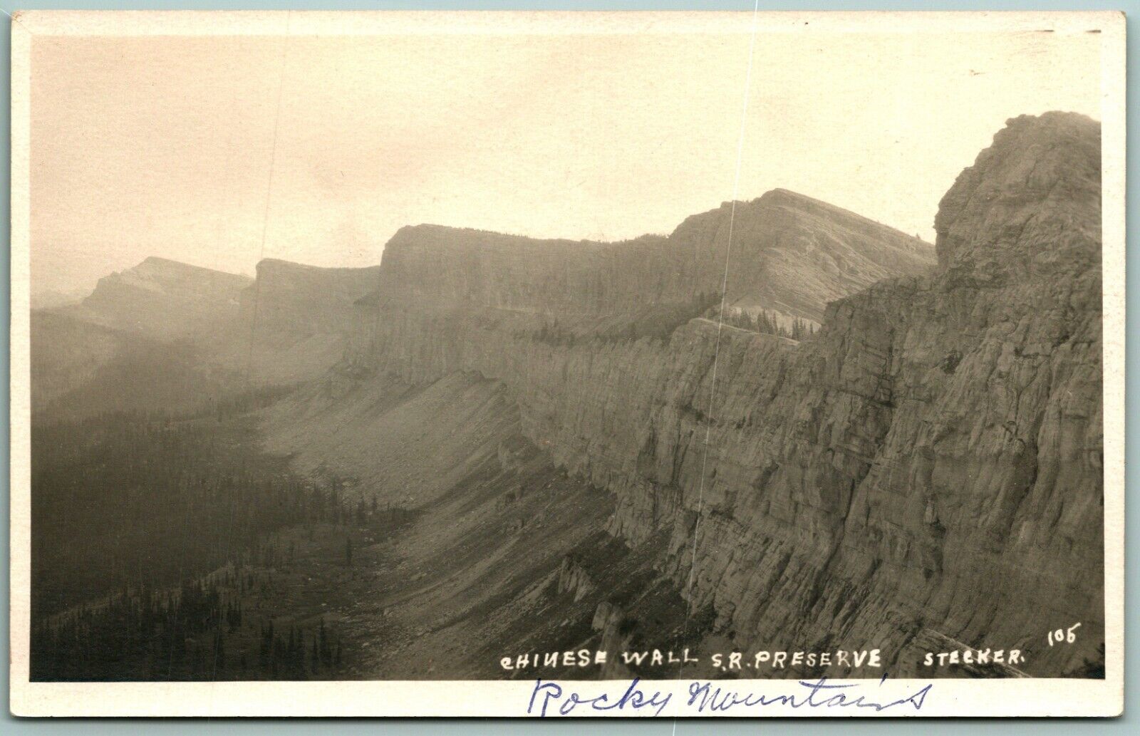 RPPC Chinese Wall Bob Marshall Wilderness Area Montana MT UNP Postcard J14
