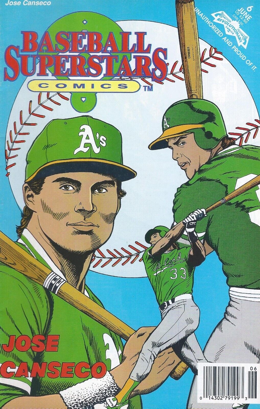 1992 Revolutionary Comics #6 JOSE CANSECO Baseball Superstars - Oakland A\'s