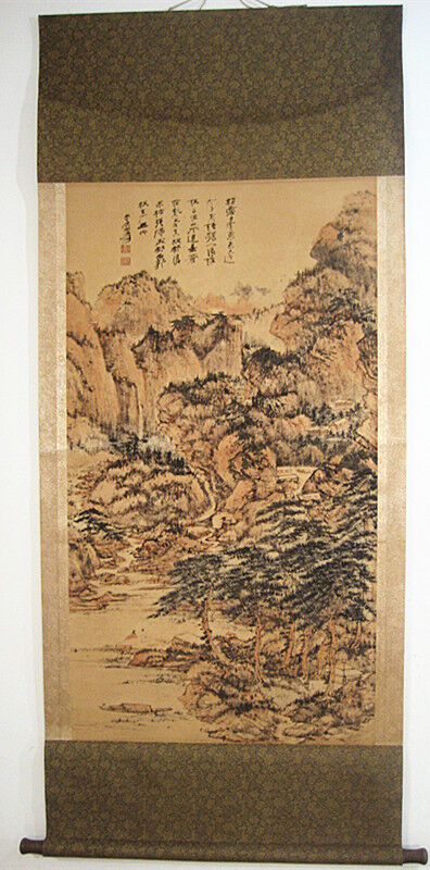 Old Chinese painting scroll Landscape by Zhang Daqian 张大千