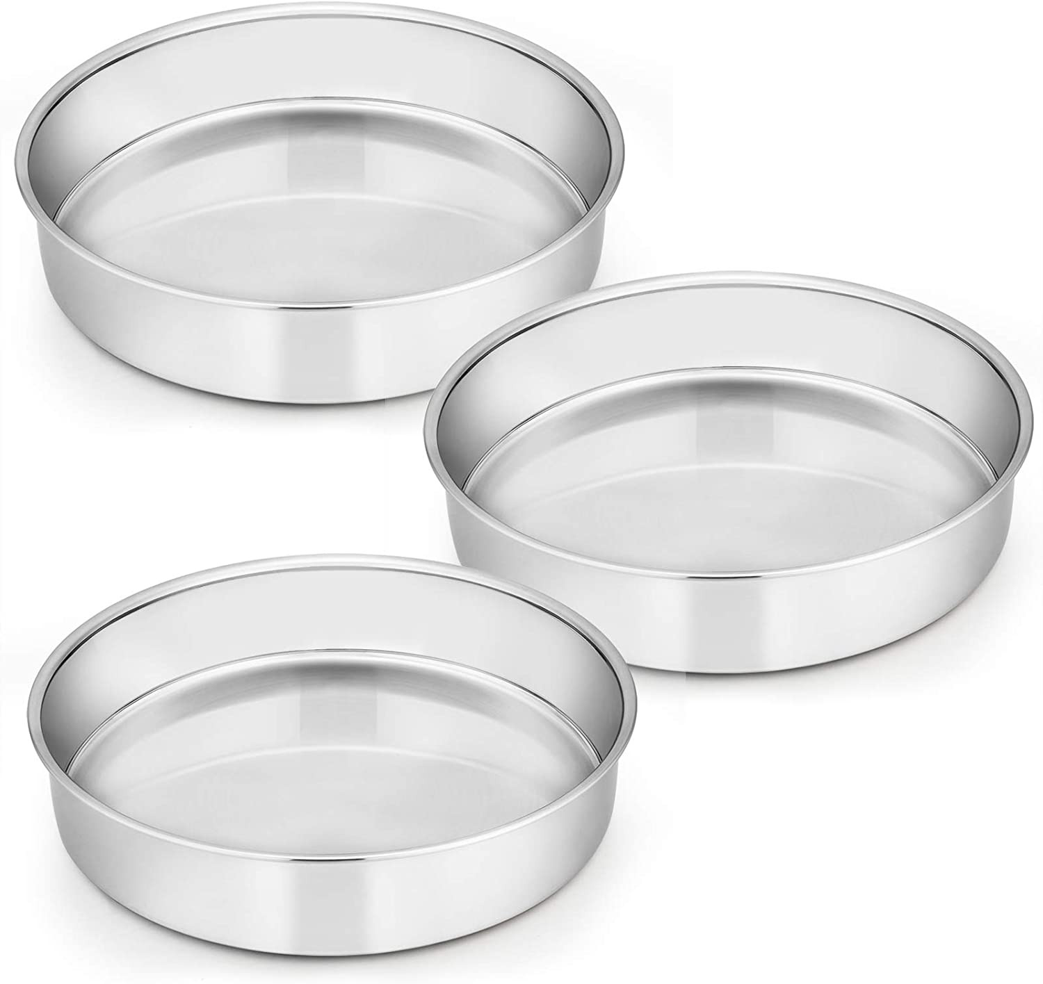 E-far 9½ Inch Cake Pan Set of 3, Stainless Steel Round Cake Baking Pans