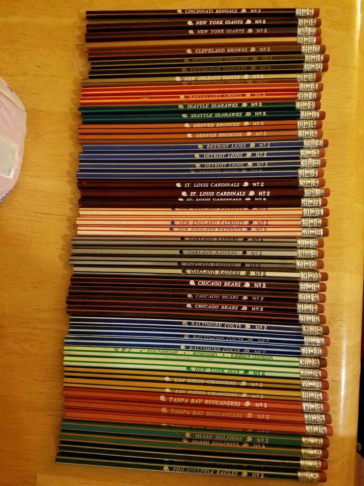 Vintage Striped NFL Pencils $6 each, you choose the team you need FOOTBALL