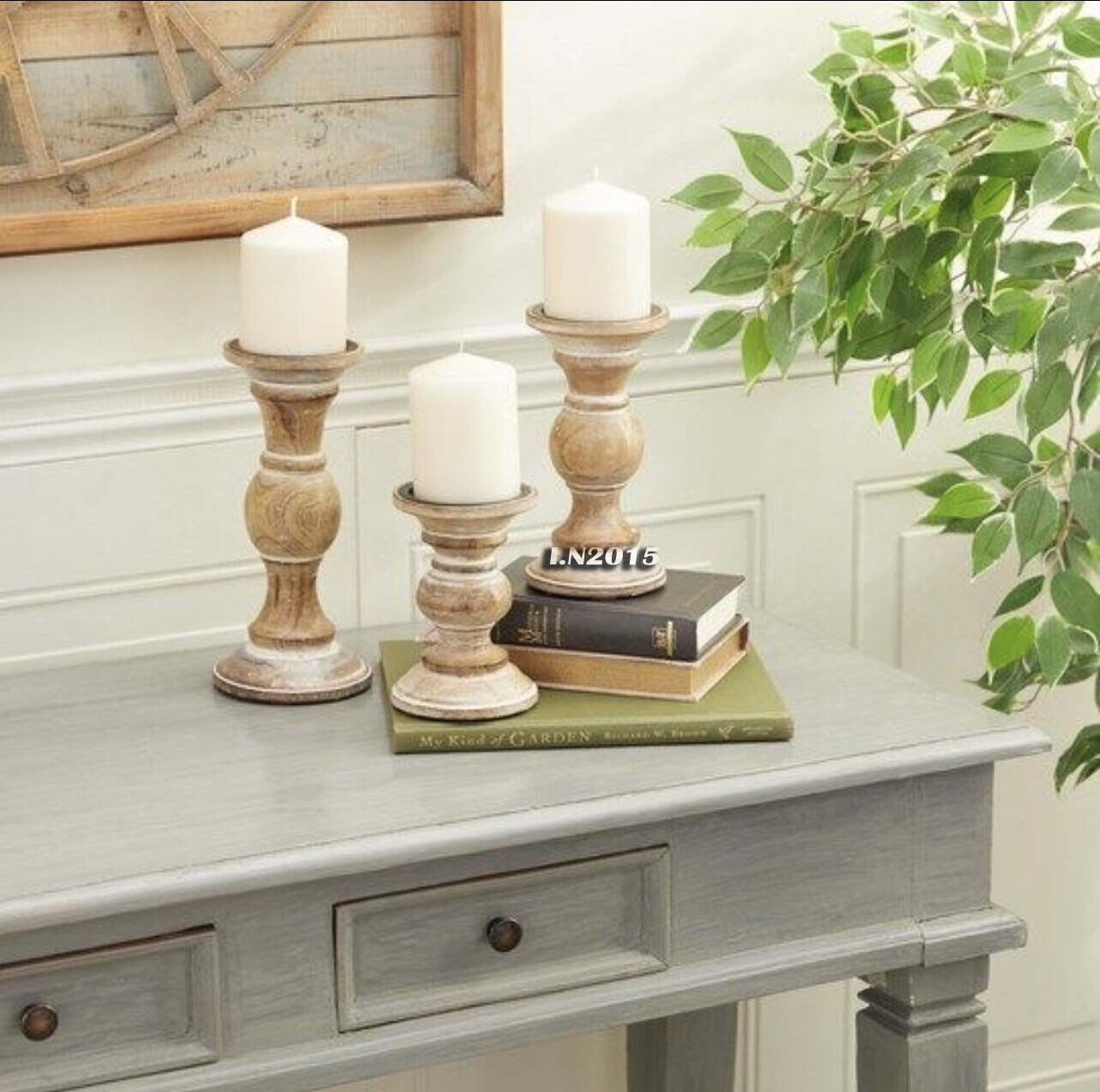 Barnyard Designs Pillar Candle Holder Farmhouse Candle Holders for Table