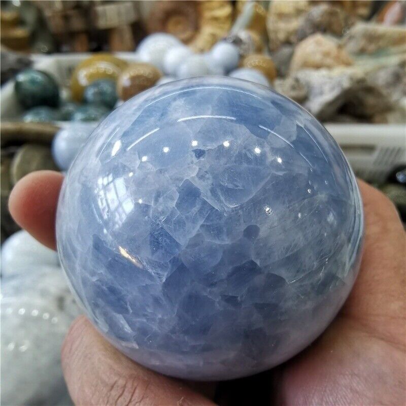 Natural polishing blue Kyanite ball sapphire crystal ball cure home decoration