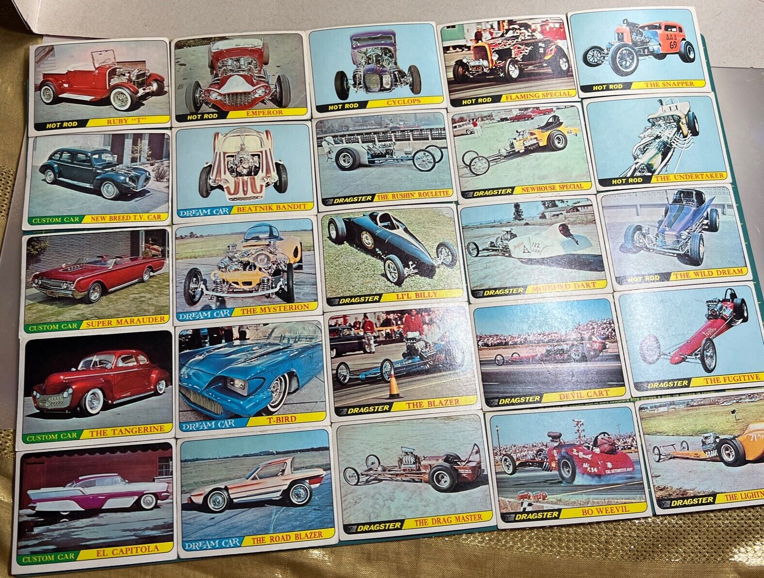 25 Vintage 1968 Topps George Barris Kustom Car Cards Hot Rods