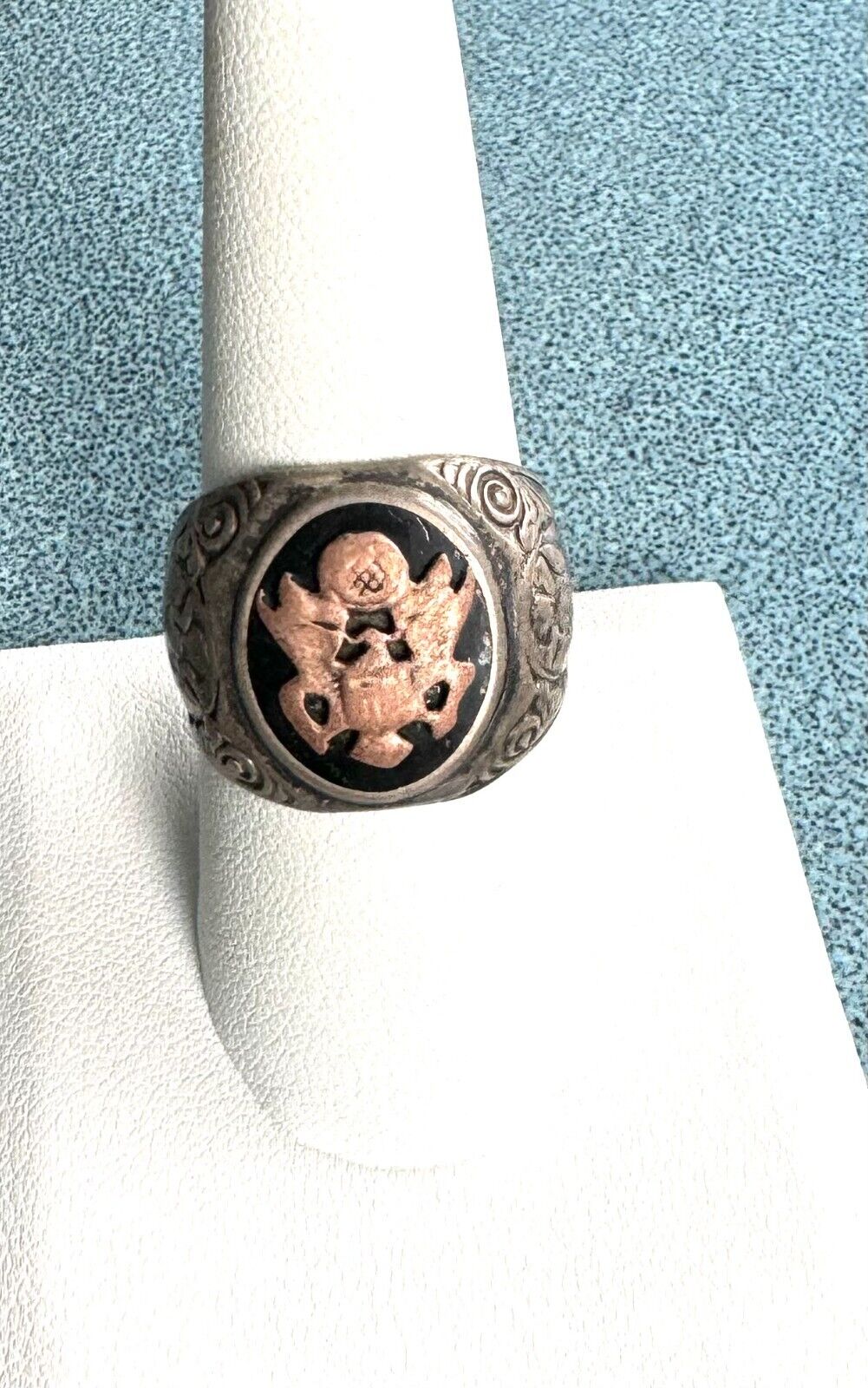 VINTAGE 925 STERLING SILVER US ARMY RING SIZE 9