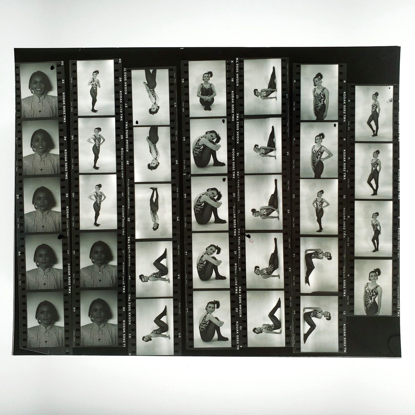 African American Gymnast Contact Sheet 1990s Fitness Model Black Woman A562