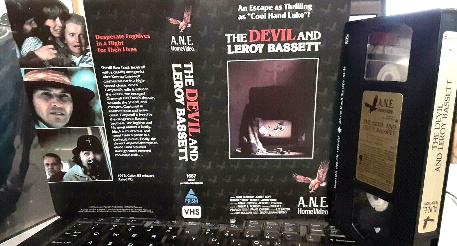 vhs THE DEVIL & LEROY BASSETT 1973 Cody Bearpaw HTF Rare ANE Home Video BIG BOX