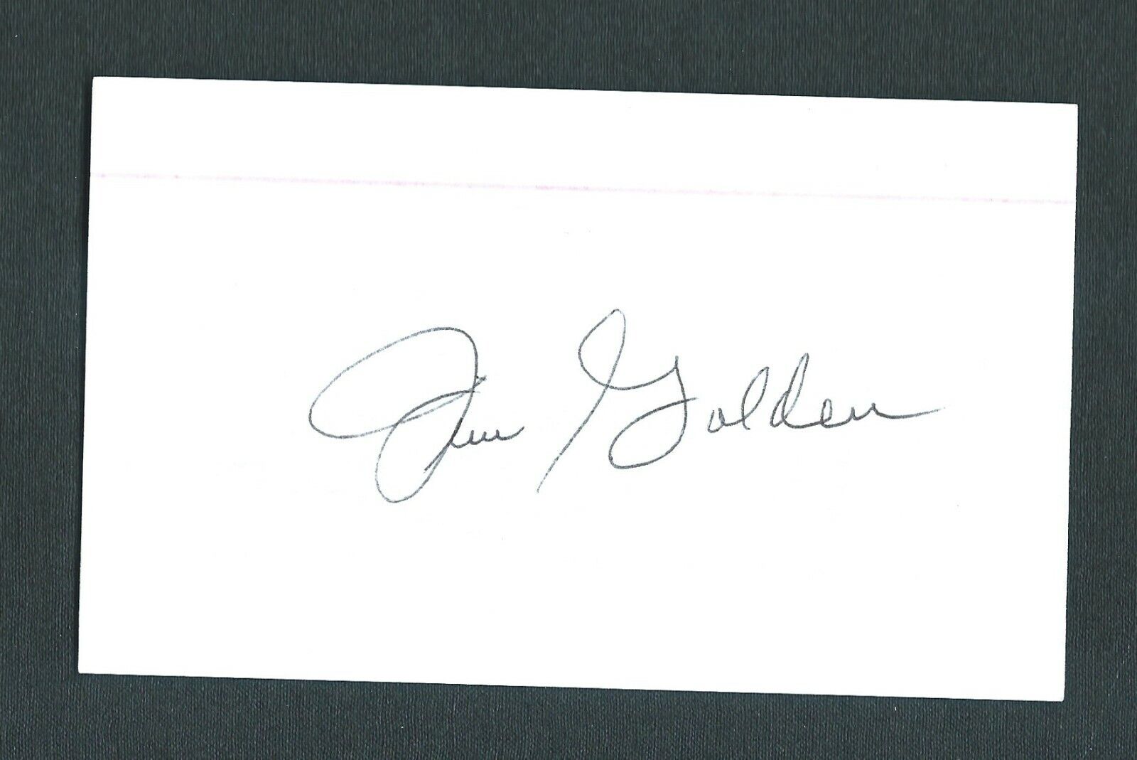 JIM GOLDEN Signed Autographed 3X5 Index Card L.A. Dodgers Houston Astros