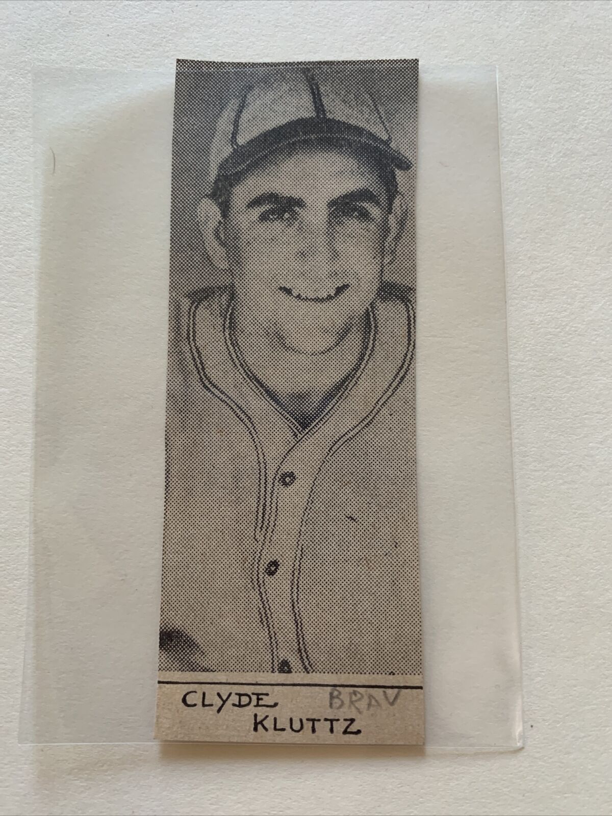 Clyde Kluttz Boston Braves 1942 Sporting News Baseball Panel RARE