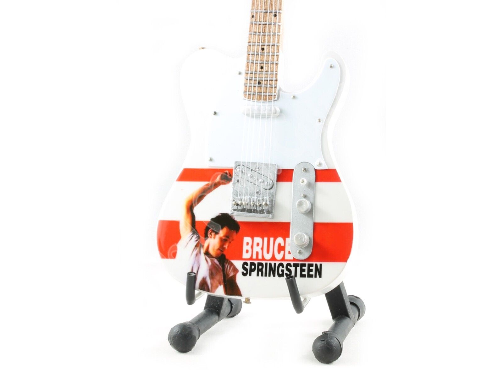 Miniature Guitar BRUCE SPRINGSTEEN with free stand. THE BOSS. BORN IN THE USA