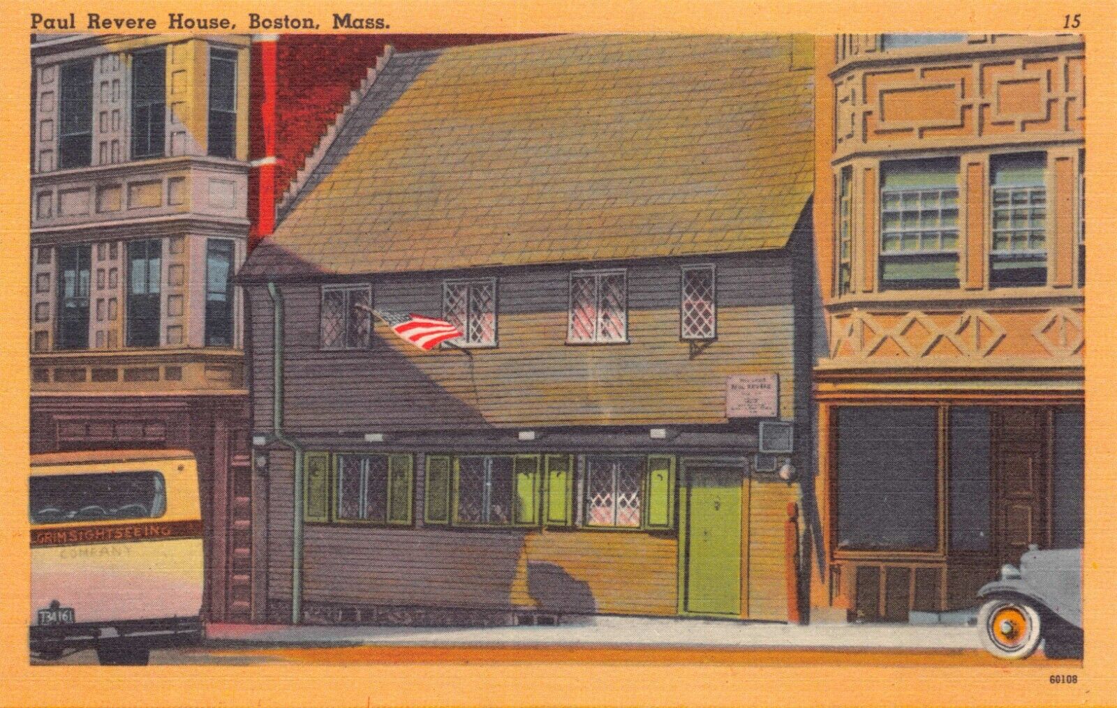 Boston Massachusetts 1930s Home of Paul Revere Vtg Postcard CP359