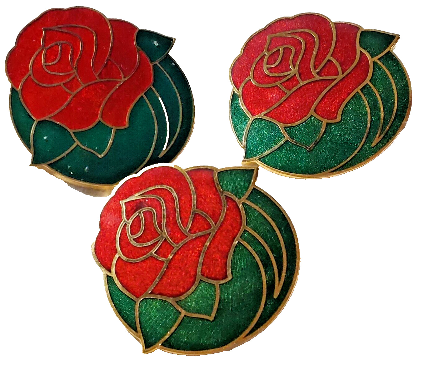 Rose Parade Flower 2 inch Pins Lot of 3