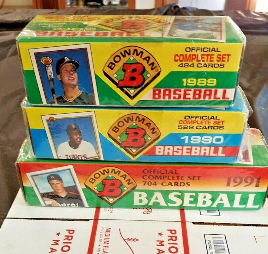 1989 Bowman baseball, 1990 Bowman baseball and 1991 Bowman baseball Complete Set