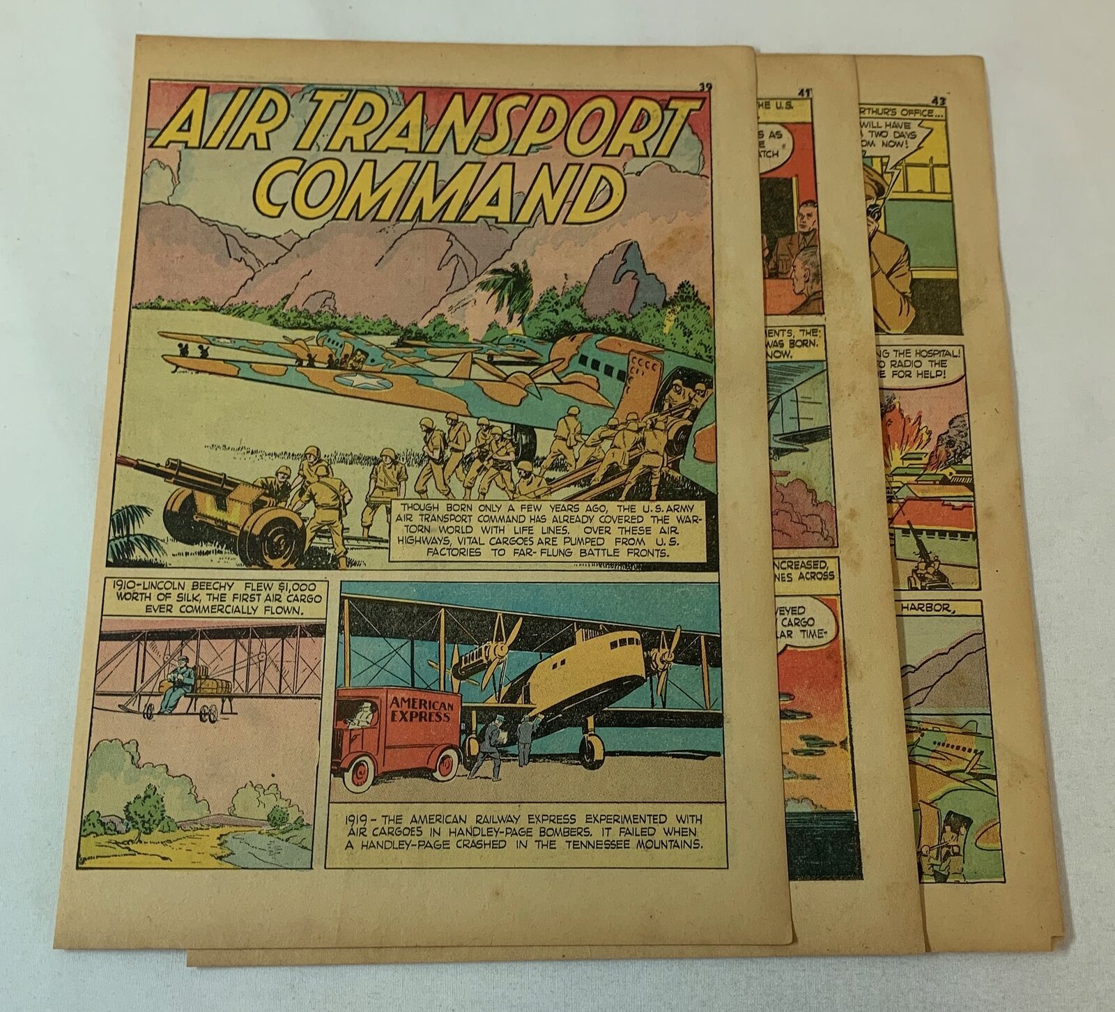 1943 six page cartoon story ~ US ARMY AIR TRANSPORT COMMAND