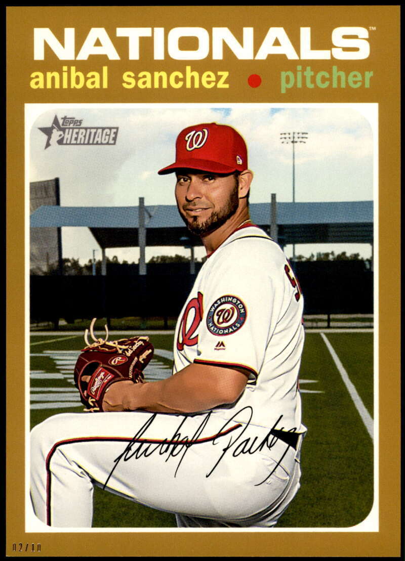Anibal Sanchez 2020 Topps Heritage 5x7 Gold #15 /10 Nationals