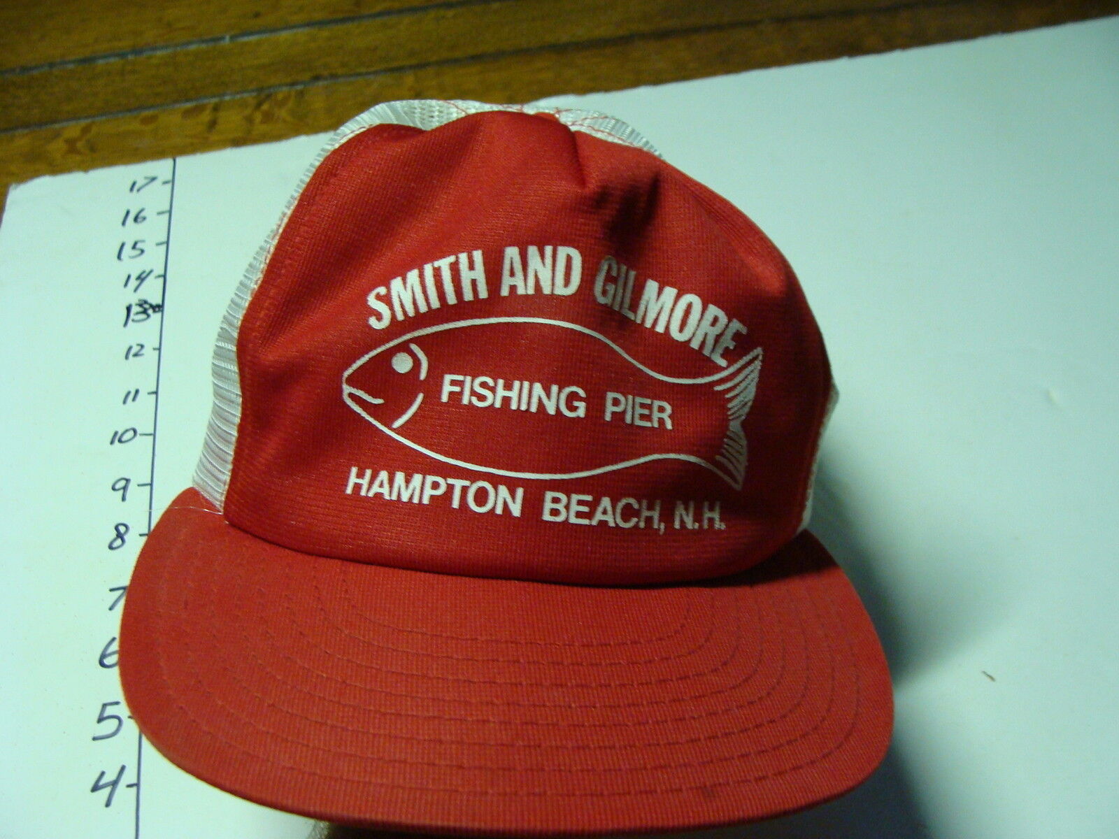 vintage truckers baseball mesh cap---1970\'s or so--- HAMPTON BEACH NH