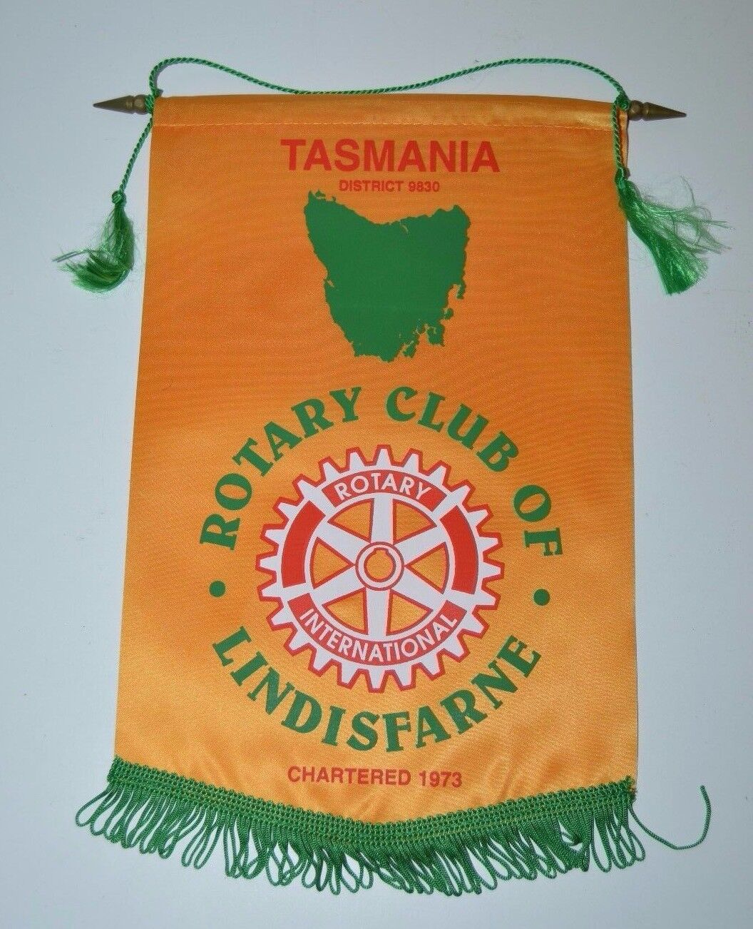 WOW Vintage Lindisfarne Austraila Tasmania Rotary International Club Banner RARE