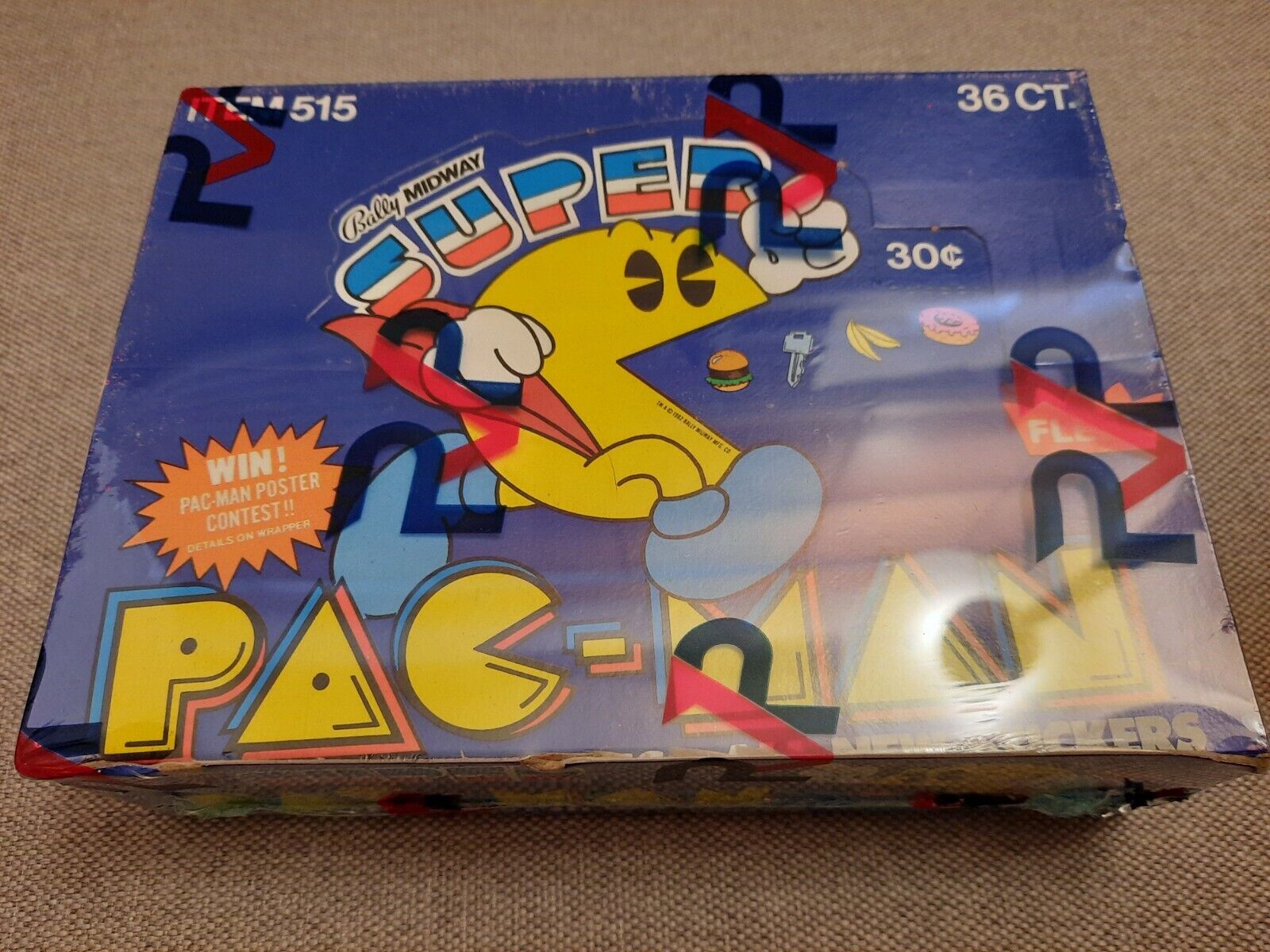 1982 Super Pac Man Pacman RVP And FASC (From Sealed Case) | Wax Box Card Sticker