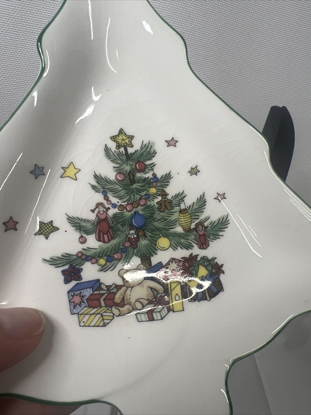 NIKKO Christmastime Candy Dish Trinket Dish Japan Christmas Tree 6 3/4 Inch