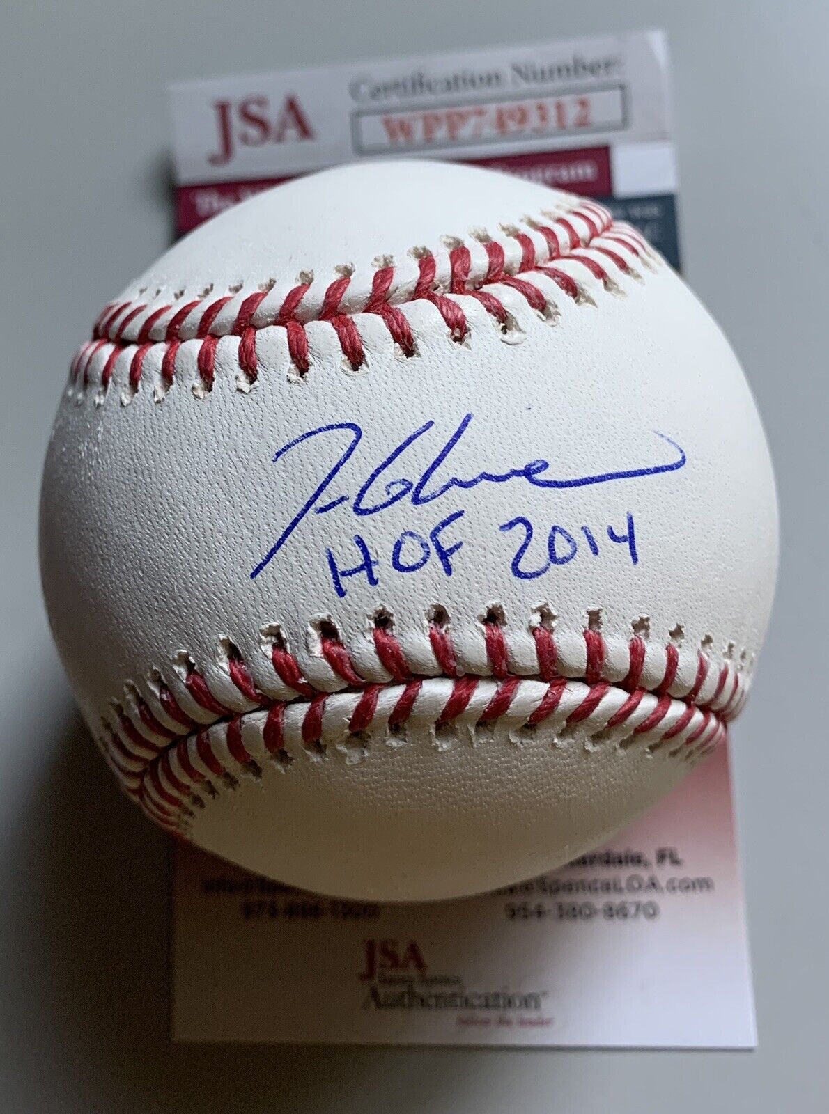 Tom Glavine “HOF 2014” Signed Official Major League Baseball JSA COA
