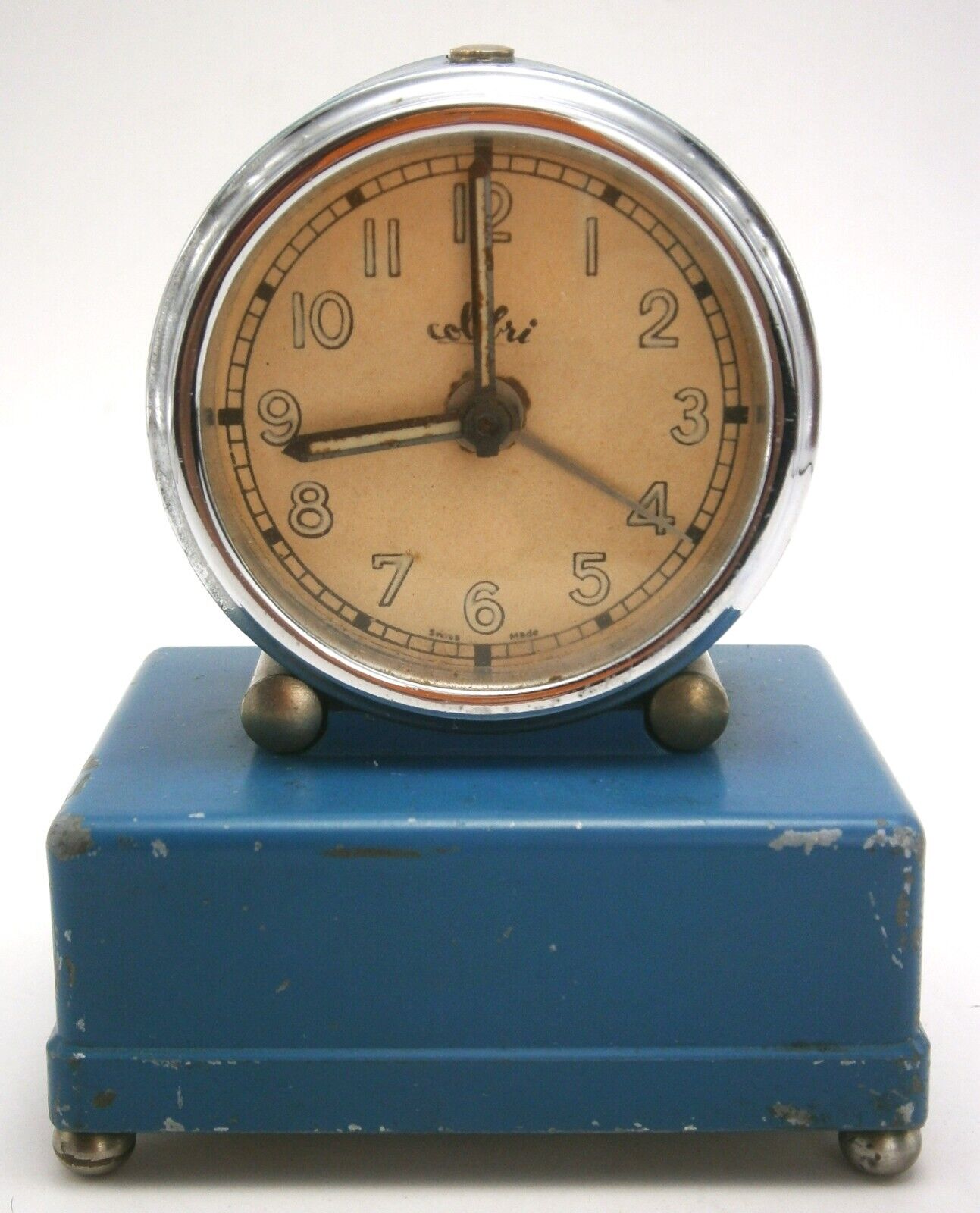 Antique Colibri Swiss Made Alarm Clock with Music Box Alarm