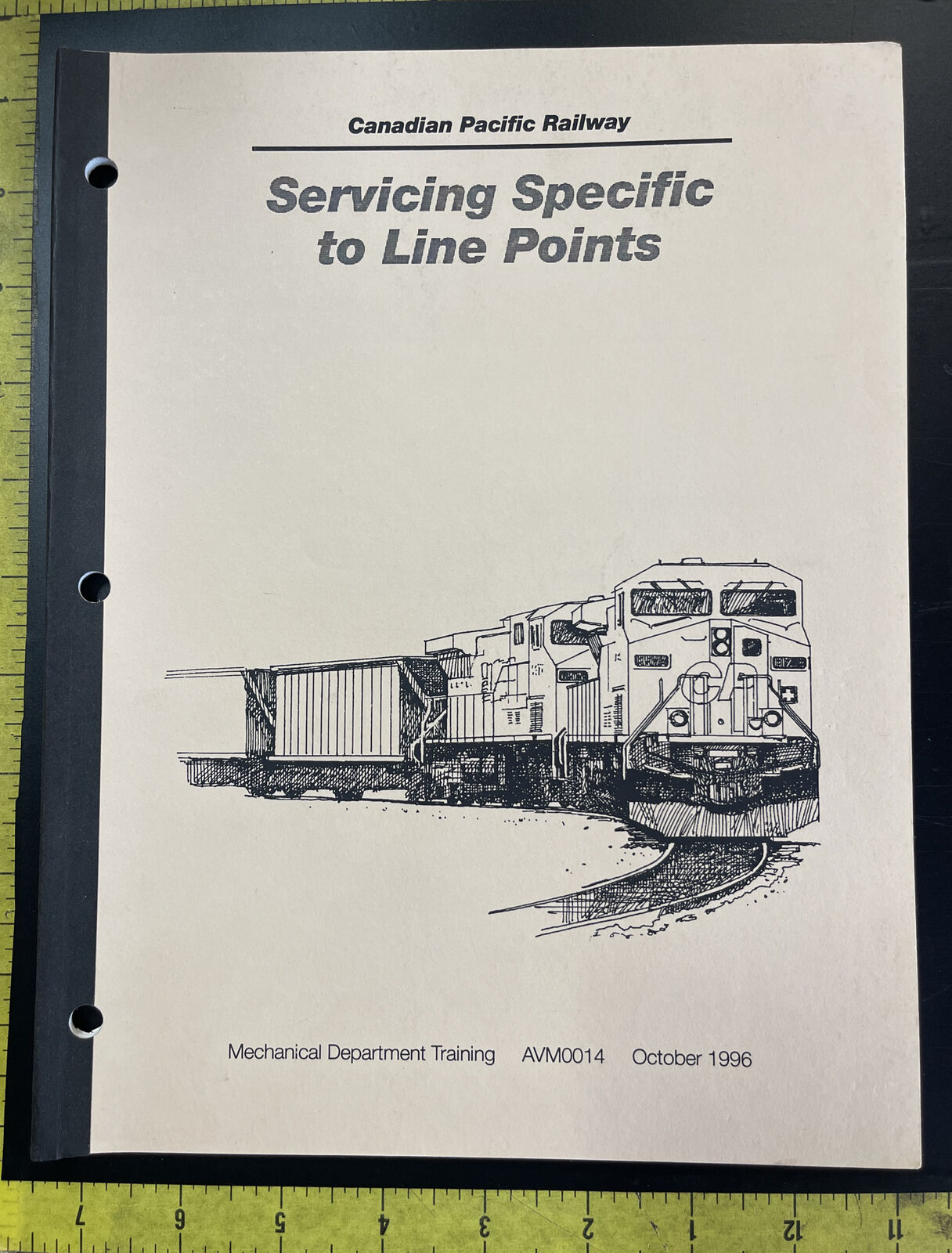 1996 Canadian Pacific Railway Locomotive Servicing Specific to the Line Points