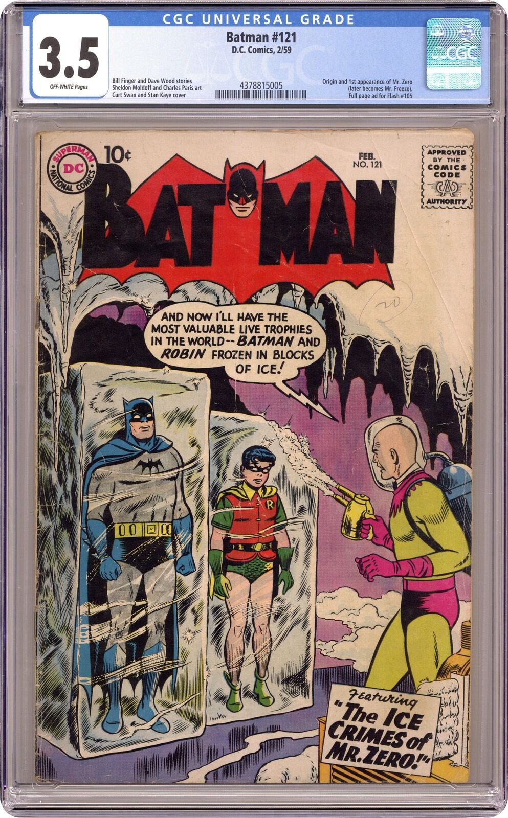 Batman #121 CGC 3.5 1959 4378815005 1st app. Mr. Freeze