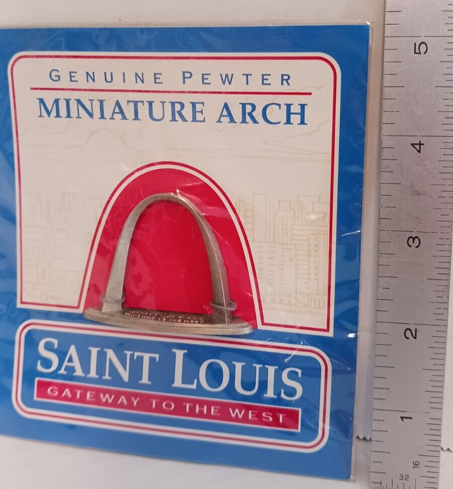 Vintage collectible 1994 St Louis Pewter Miniature Arch Souvenir NEW