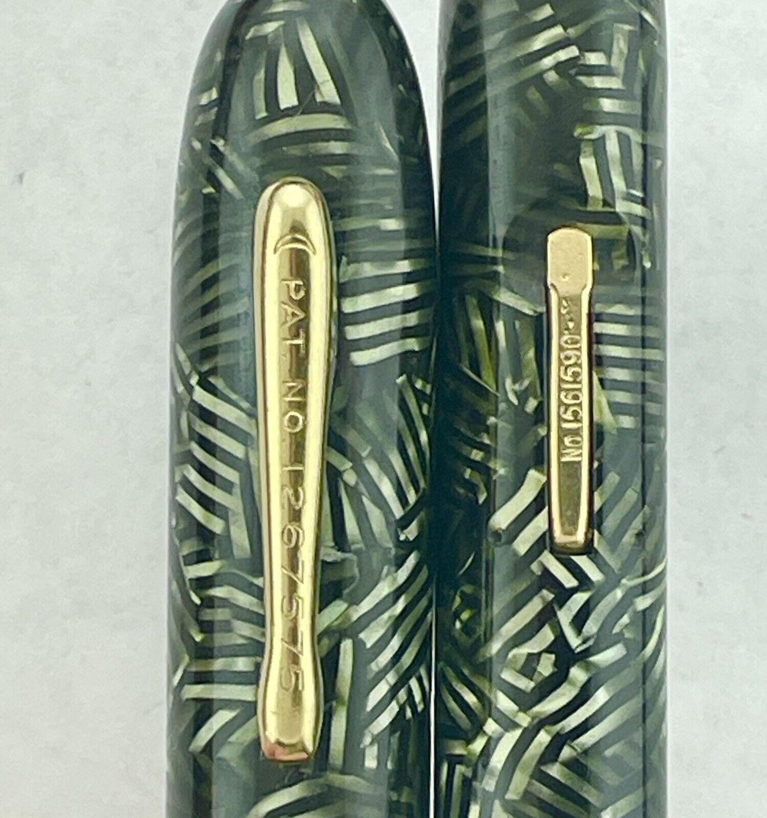 Conklin All American Fountain Pen ~Green Web~ Vintage ~ New Sac ~ NM ~ Flexy
