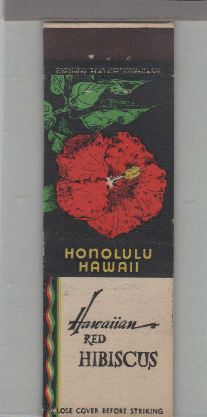 Matchbook Cover - Territory of Hawaii Hawaiian Red Hibiscus