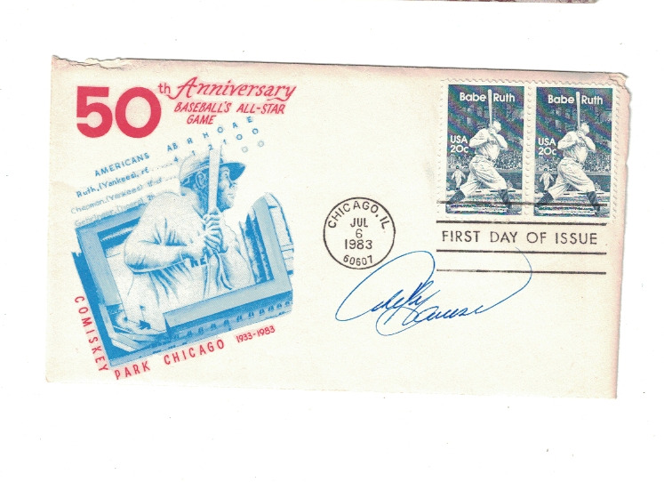 Andre Dawson Montreal Expos Signed FDC Envelope Babe Ruth 1983 W/Our COA